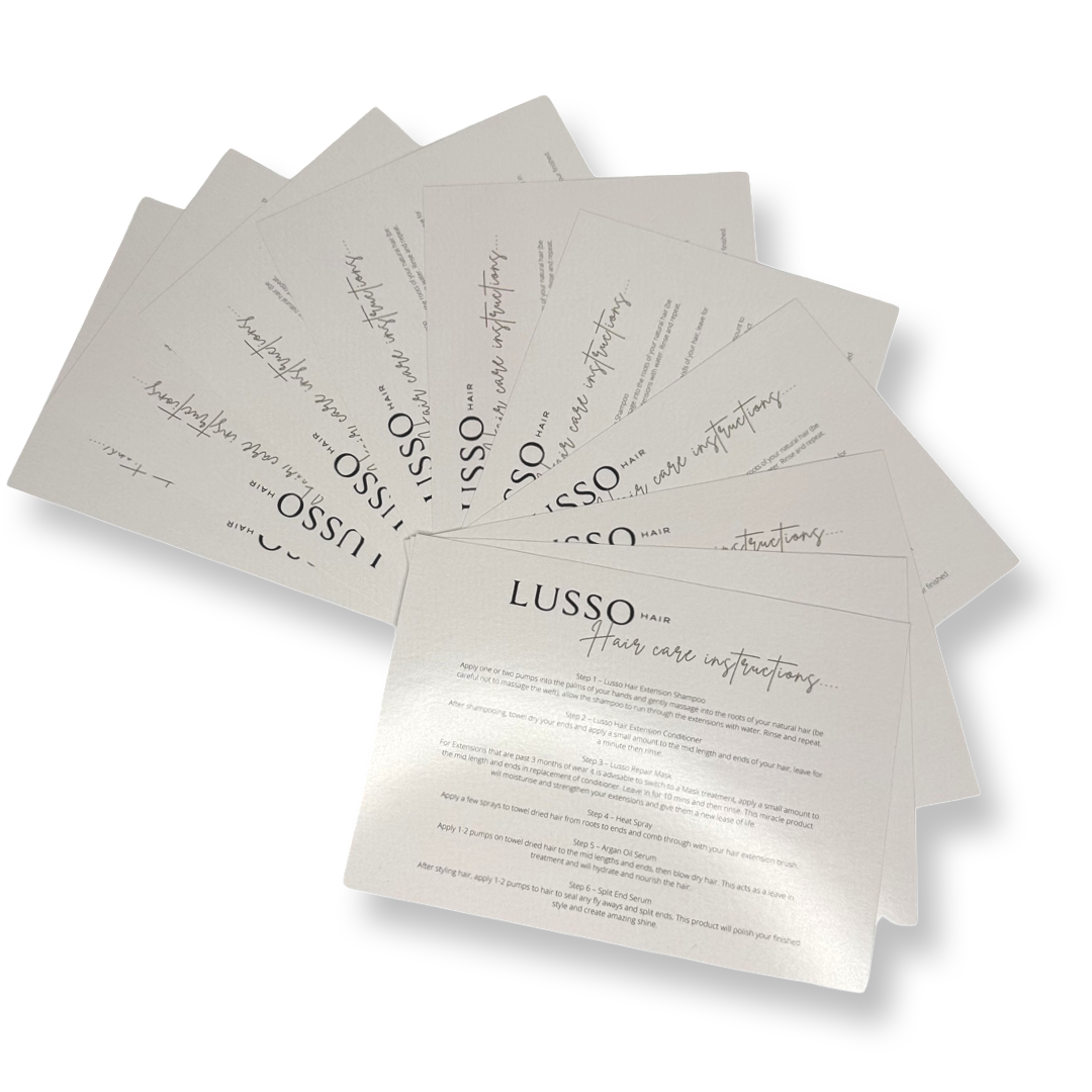 Hair Care Instructions - 10 Pack